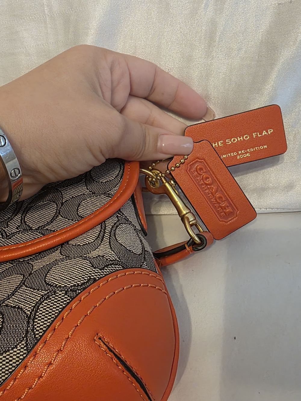 Coach The Soho Flap Shoulder Bag in Orange and Signature Canvas